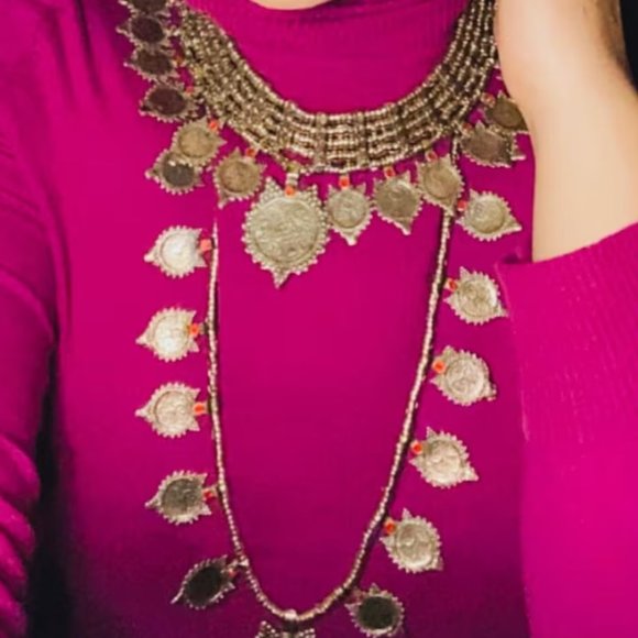 Mala And Choker Set, Coins Jewelry Set, Antique Jewelry, Tribal Jewelry, - Picture 8 of 8